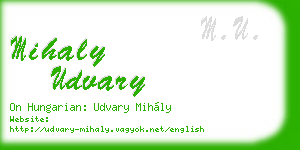 mihaly udvary business card