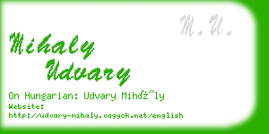 mihaly udvary business card